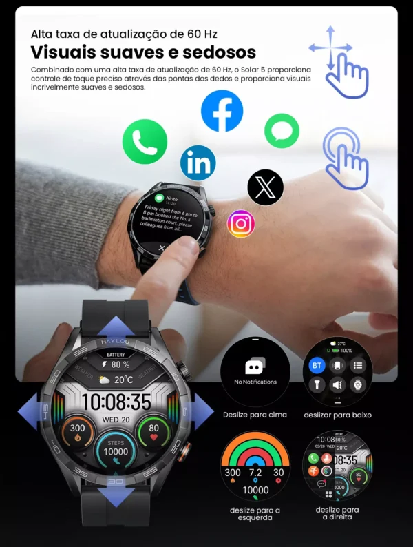 Smartwatch Xiaomi Haylou Solar 5 Amoled NFC - Prova D`agua - Imagem 7