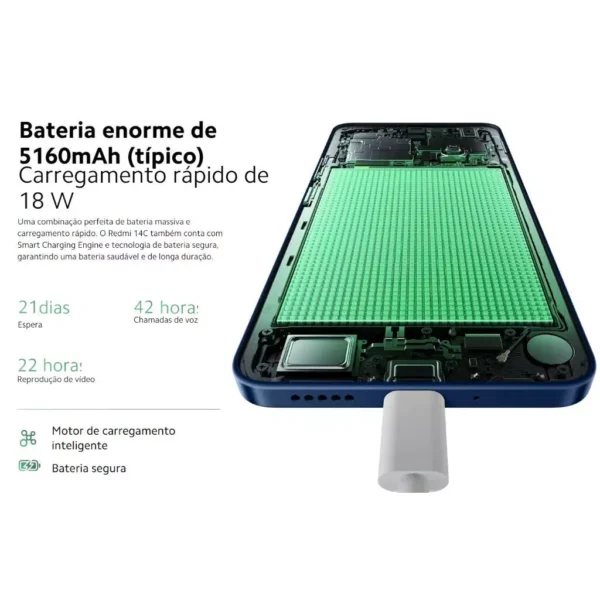 Smartphone Xiaomi Redmi 14C Dual SIM de 256GB 8GB RAM - Imagem 5